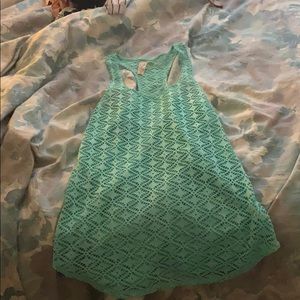 Green sheer bathing suit coverup